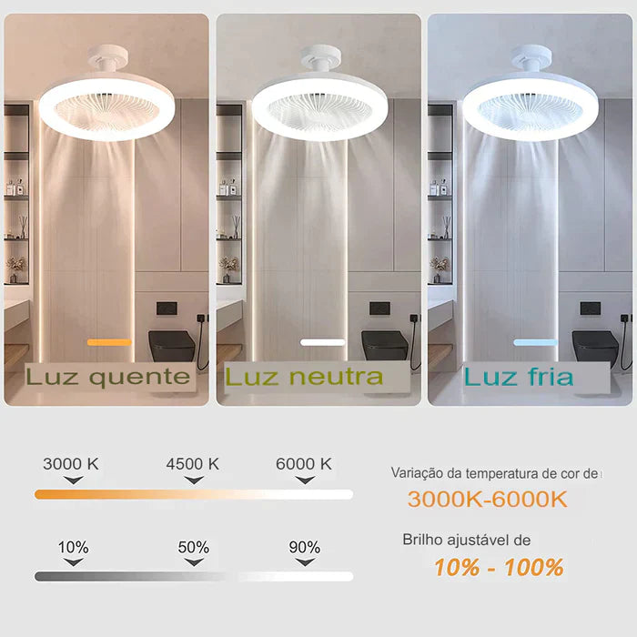 (COMPRE 1 LEVE 2!) Ventilador Led FanLight® + Controle remoto!🔥