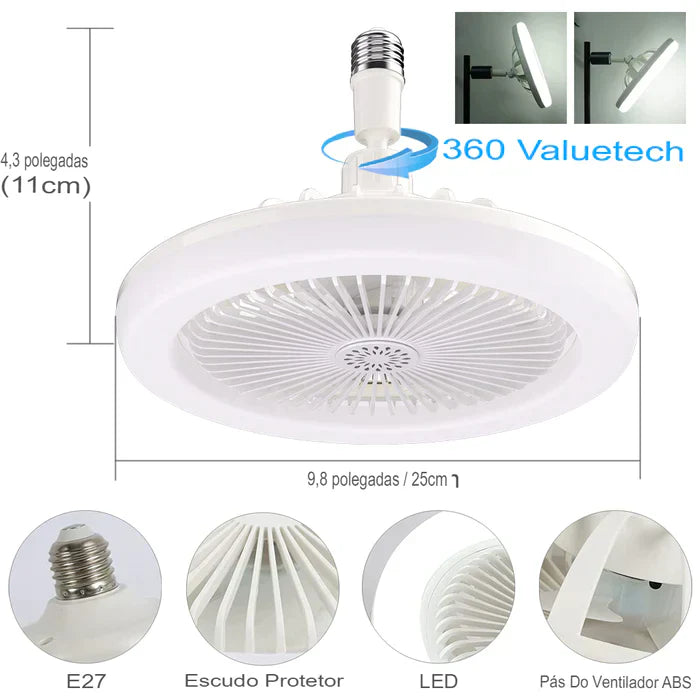 (COMPRE 1 LEVE 2!) Ventilador Led FanLight® + Controle remoto!🔥